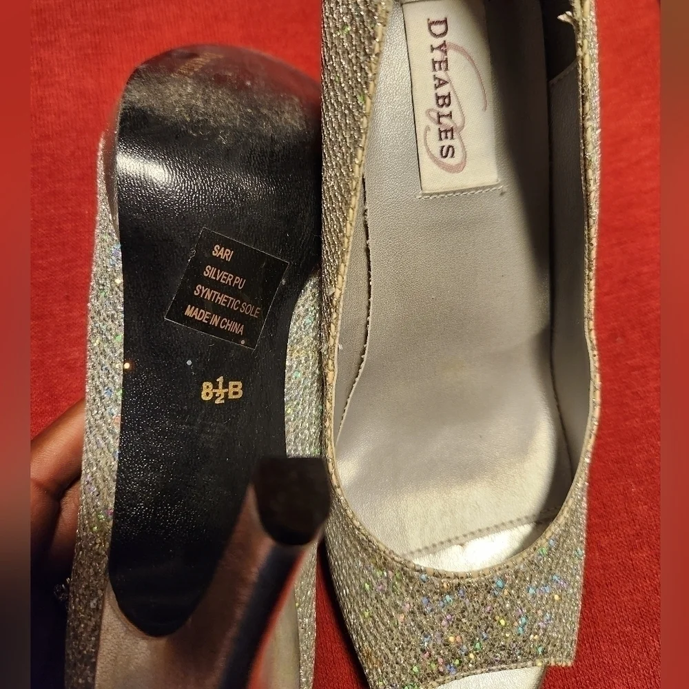 Glitter heels sliver - open toes